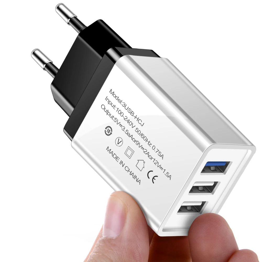 OLAF 3 USB зарядное устройство ЕС США быстрая зарядка мобильный телефон для iphone Samsung