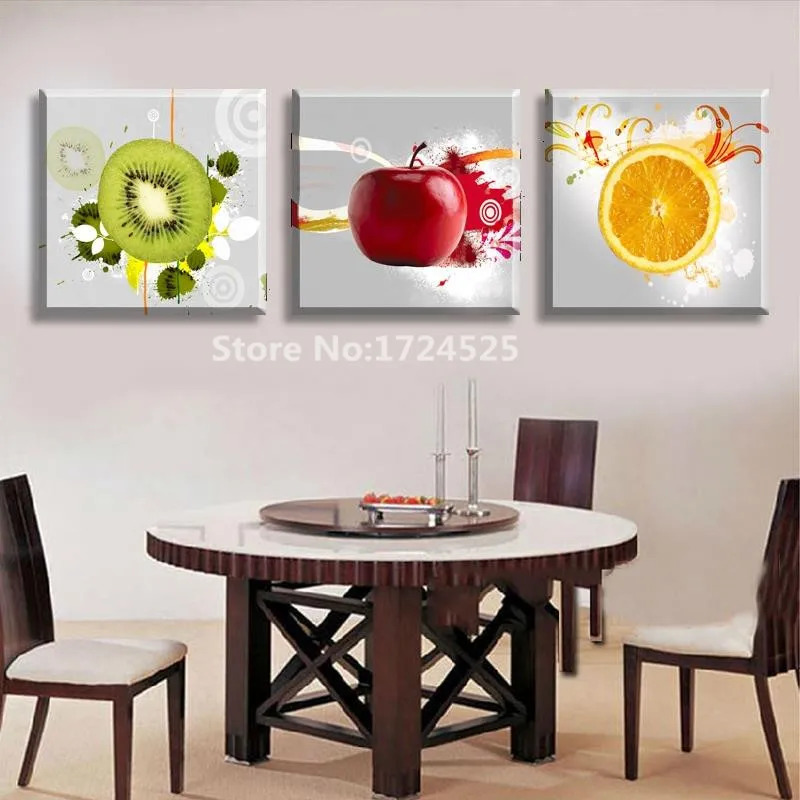 CLSTROSE 3 панели для яблока лимонов фруктов кухни настенный Декор живопись