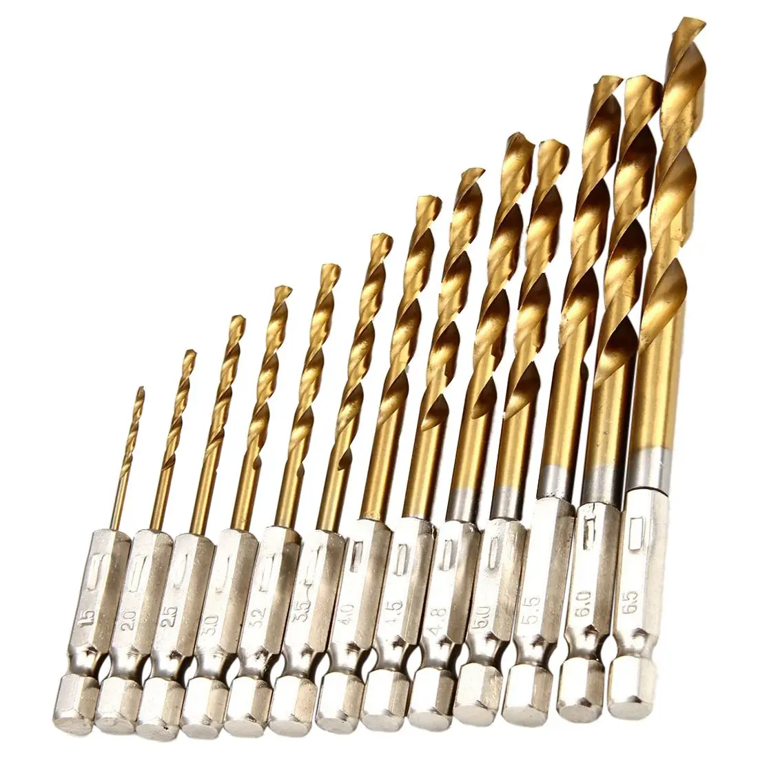 Set 13 pieces Drilled Cobalt Titanium HSS Handle Hexagonal Quick Change | Инструменты