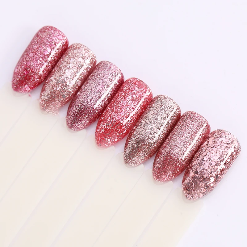 Ur Sugar 7,5 мл розовый золотистый Гель-лак для ногтей розовый блеск блестки замочить от УФ светодиодный Гель-лак длительный дизайн ногтей маникюрный лак