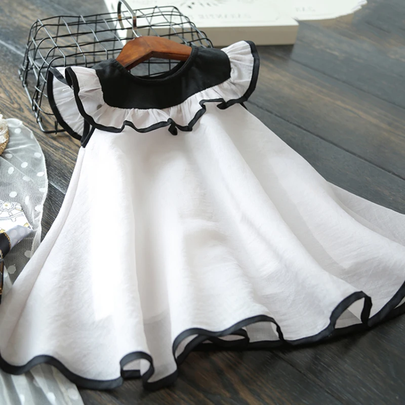 Girls Dresses 2020 Summer New Children's Wear Cute Sweet Color Matching Ruffled A-Line Vest Dress | Детская одежда и обувь
