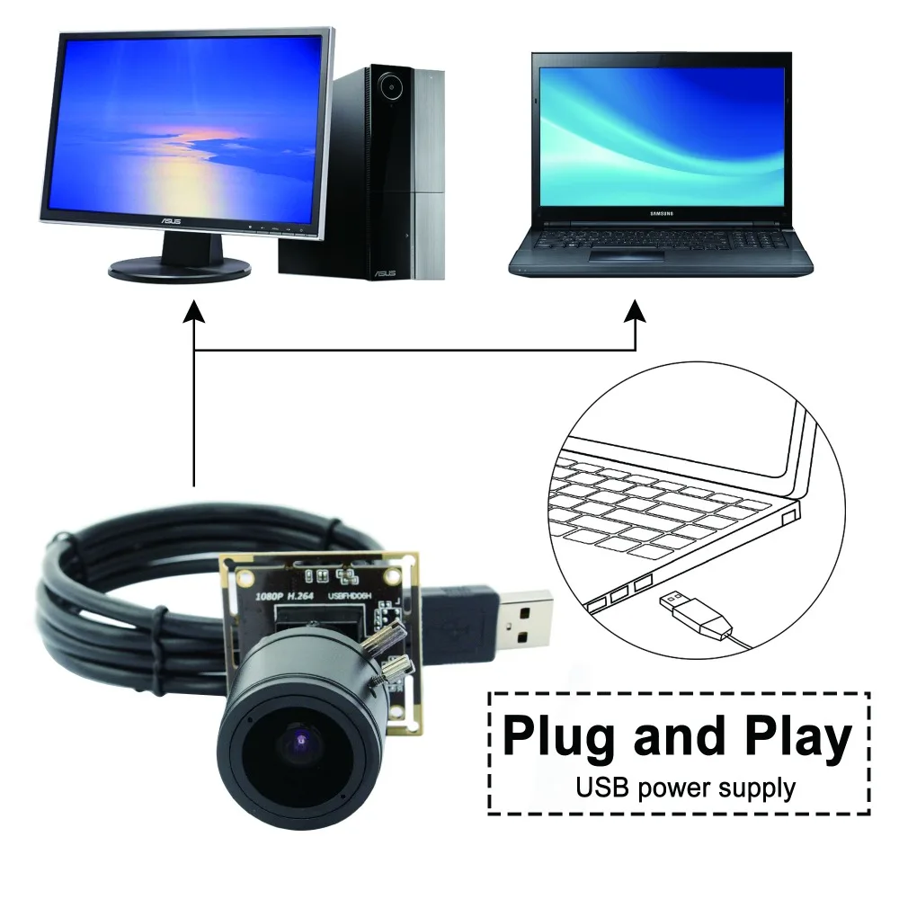 ELP низкая Подсветка usb модуль камеры SONY IMX322 печатная плата системы