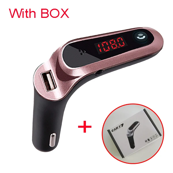 JINSERTA 4-в-1 Hands Free Беспроводной Bluetooth FM передатчик модулятор Автомобильный комплект MP3 плеер SD USB TF ЖК-дисплей автомобильные аксессуары - Название цвета: RoseGold with BOX