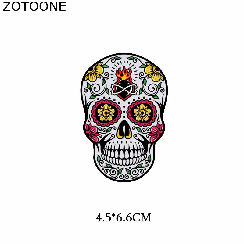ZOTOONE Череп Панк Железный На Переводные патчи Аппликации для одежды футболки плавкие патчи термо-Стикеры для одежды Аппликации на одежду - Цвет: 27