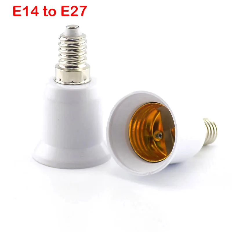 E14 to E27 AC E27 для E14 для E12 GU10 B22 адаптер для Светодиодный лампочки База Разъем огнеупорные лампа конвертер преобразования качество держатель ножа - Color: E14 to E27