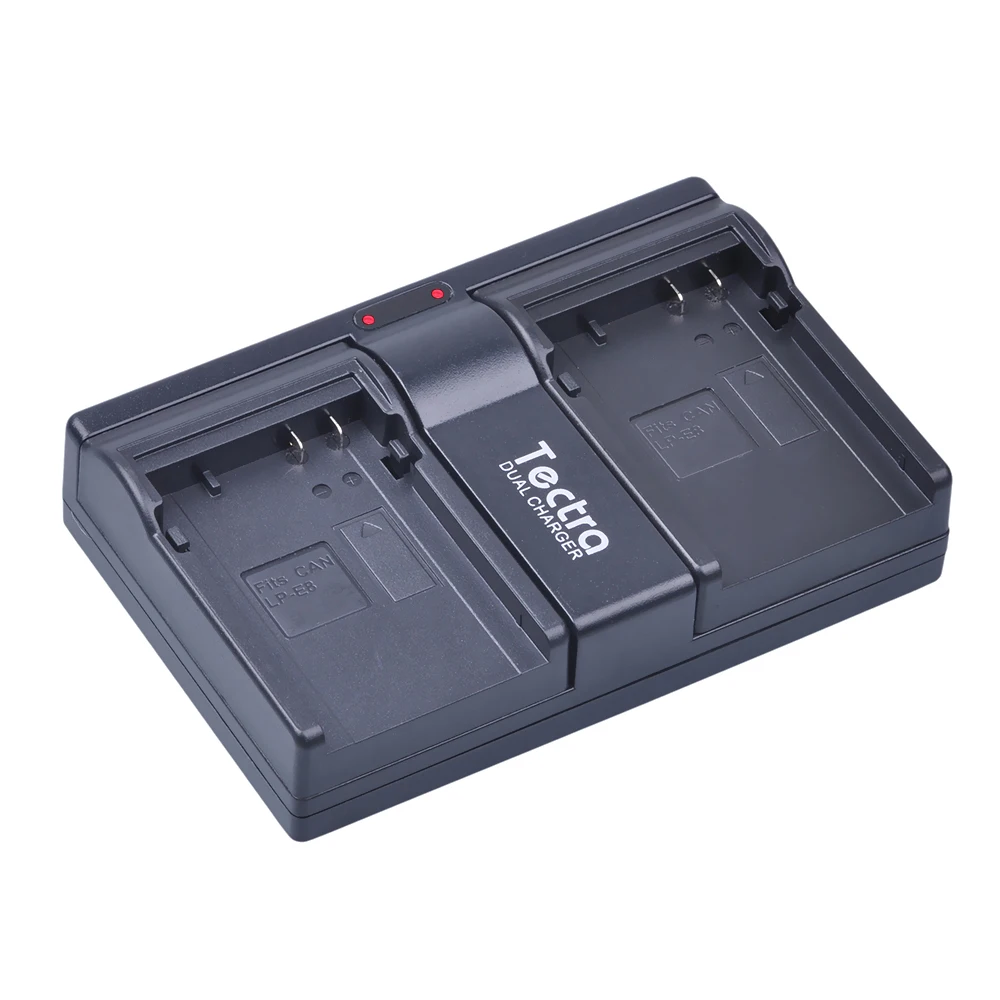 Tectra 2 шт. USB канальное зарядное устройство для Canon LP E8 LPE8 EOS 550D 600D 650D 700D Kiss X4 X5 X6i