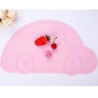 baby kids placemat cartoon car shape silicone dining mat pad heat resistance dishes children feeding tableware