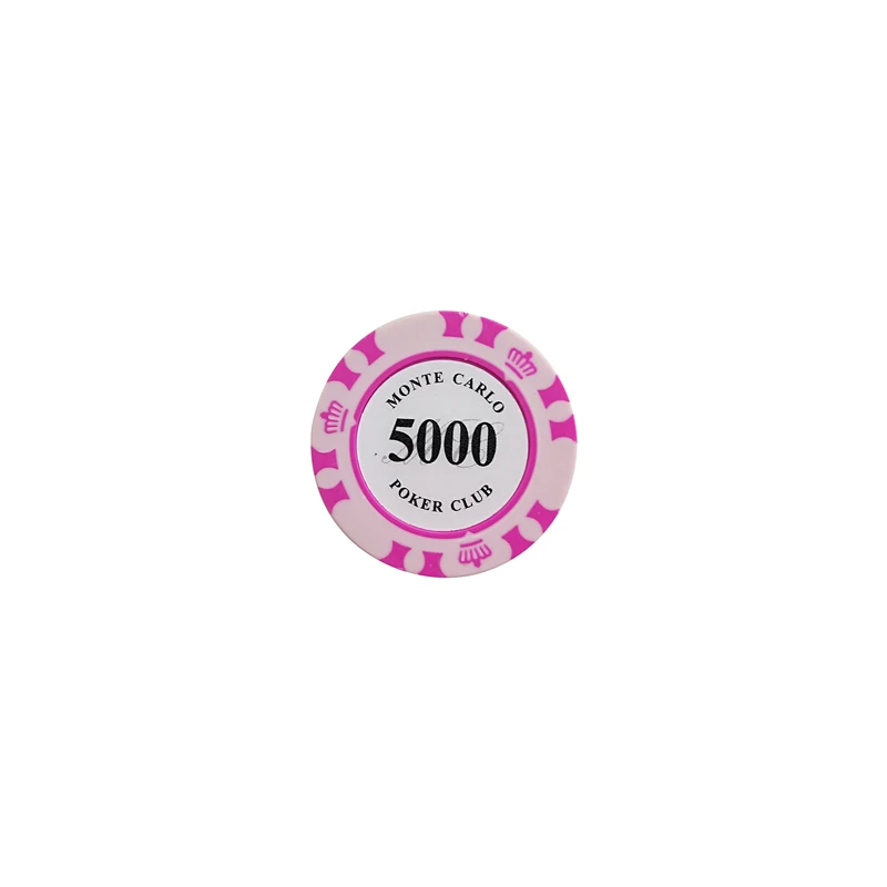 5000 face value Yernea, 1 шт., игральные карты, чипы, 14 г, глина, встроенные железные тапперы, Техасский Холдем, игральные чипы, карты для покера, Baccarat, монета, покер, звезда - Цвет: 5000 face value