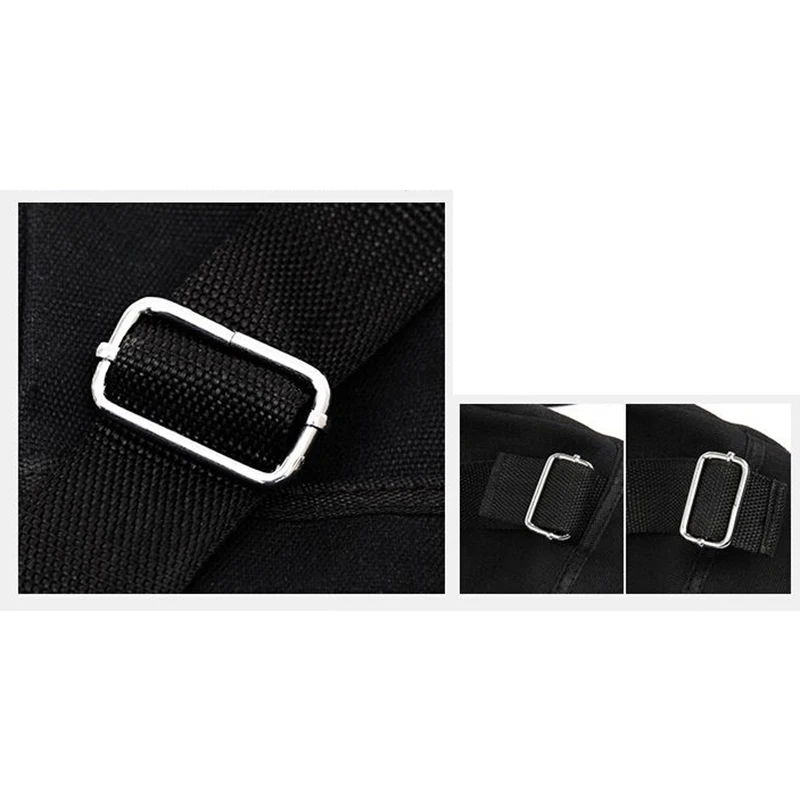 Рюкзак мужской холщовый модный простой однотонный ранец на шнурке черный X027|bag