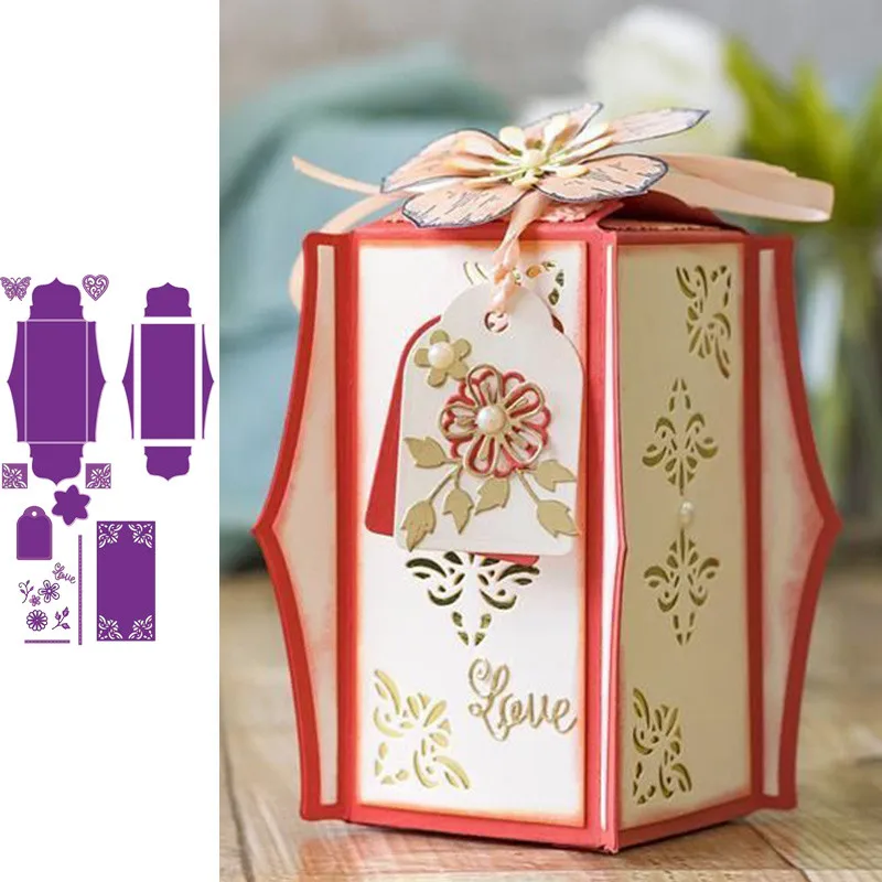 01 Rectangular Box Мерные шестигранные подарочные коробки и цветочные панели металлические режущие штампы для скрапбукинга и бумага для изготовления открыток ремесленные штампы Новинка - Цвет: 01 Rectangular Box
