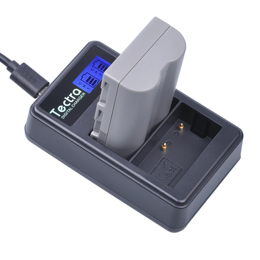 Tectra High Quality EN-EL3E EN EL3E LCD USB Dual Charger for Nikon D30 D50 D70 D90 D70S D300 ENEL3E Battery | Электроника