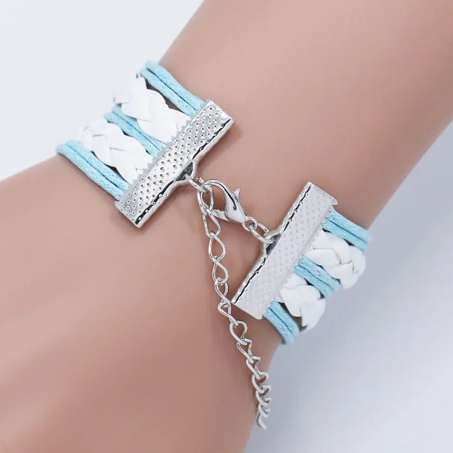 Trendy Horse Photo Glass Cabochon Black White Multilayer Leather Charm Bracelet For Women Heart Infinity Bracelets Gifts | Украшения и