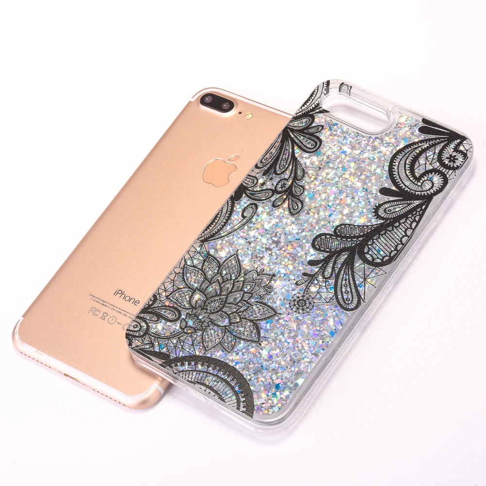Чехол с сияющими блестками для iPhone 8 7 6s Plus 10 чехлов Алмазный динамический