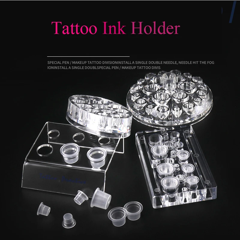 Tattoo Ink Cup Holder Microblading Pigment Rectangle/Oval Machine Permanent Makeup Supplies Accessories | Красота и здоровье
