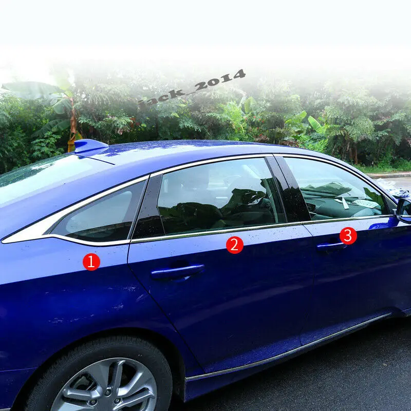 Подходит для Honda Accord 2018 2019 2020 10 6 шт. крышка нижней отделки окна из нержавеющей