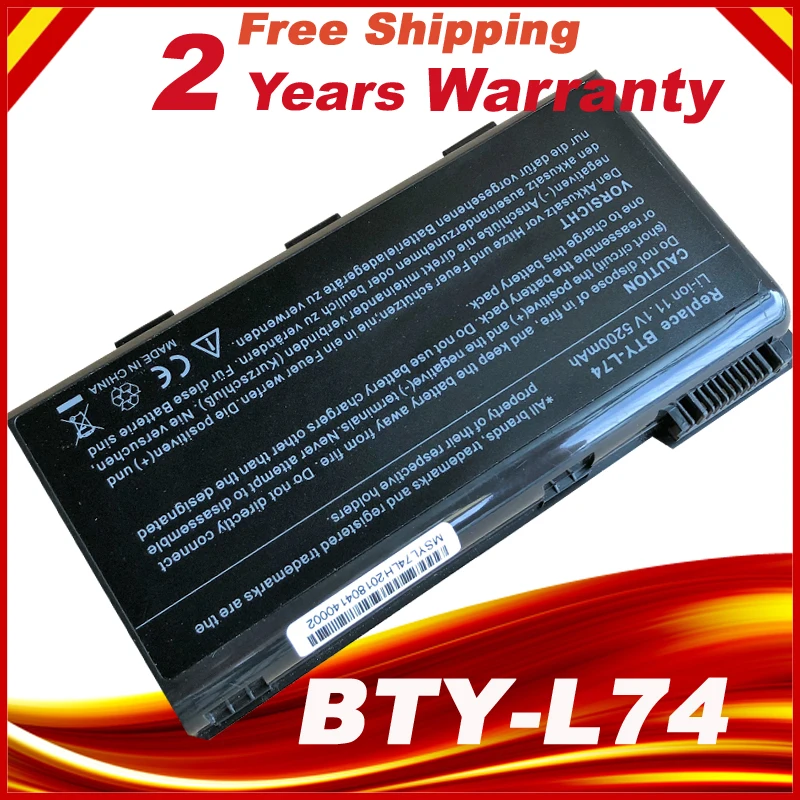 Bty l74 BTY-L74 ноутбук Батарея для MSI A5000 A6000 A6200 CR600 CR620 CR700 CX600 CX700 все серии CX620 |