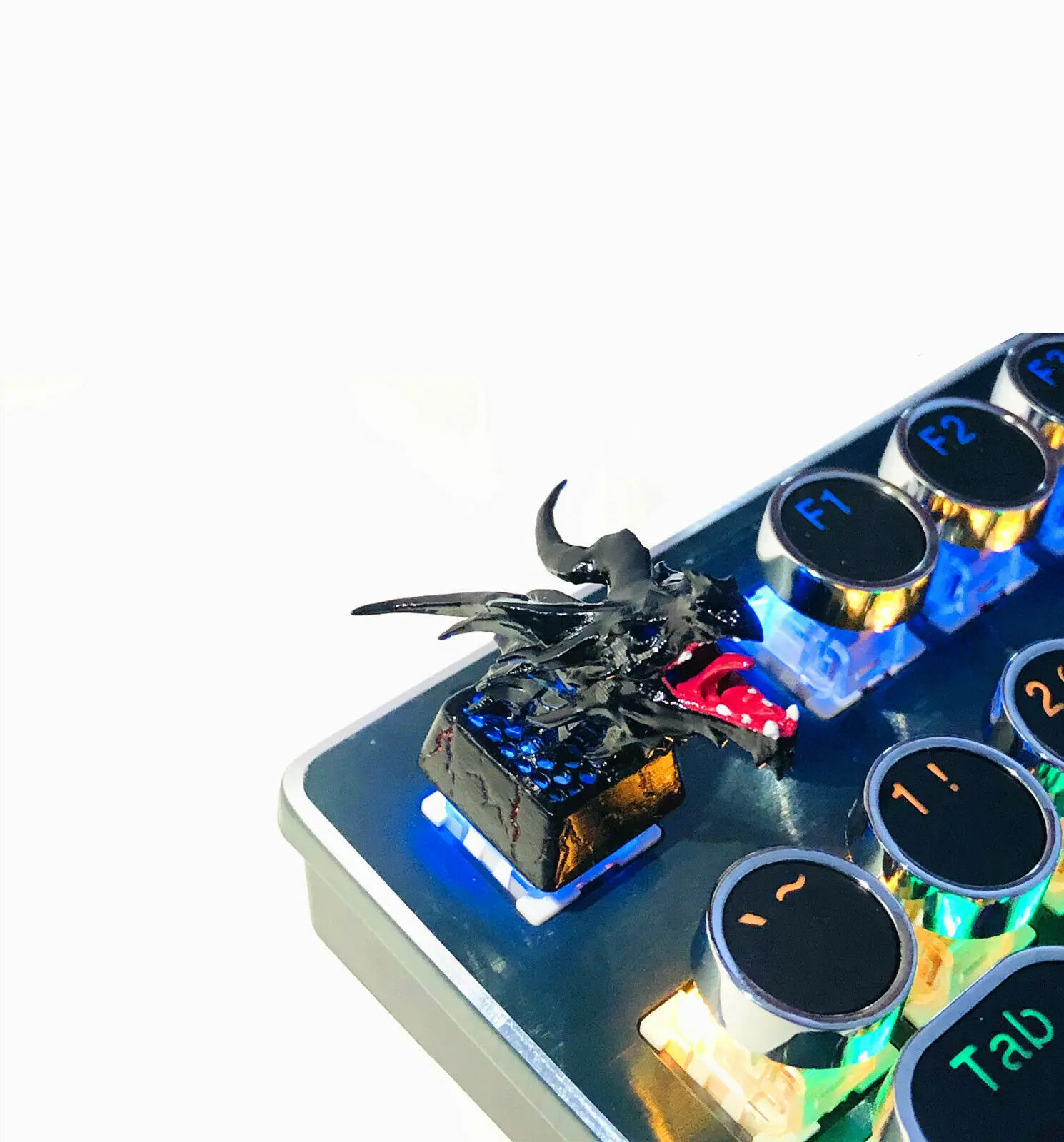 Ручная работа 3D Резина дракон король ключ Кепка s Artisan с подсветкой для вишни MX
