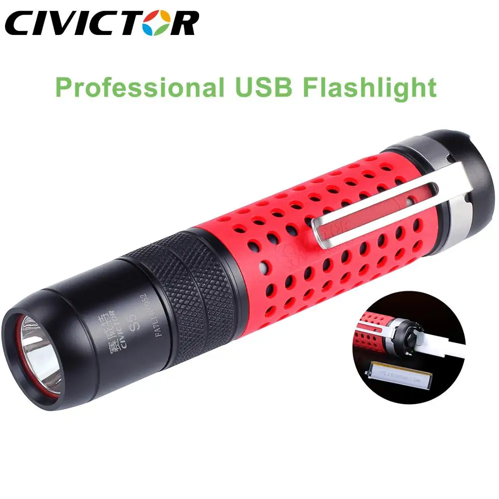 구매 슈퍼 밝은 크리어 LED 작은 USB 충전식 손전등, 18650 배터리 방수 800 루멘 군사 포켓 미니 전술 빛 구매 슈퍼 밝은 크리어 LED 작은 USB 충전식 손전등, 18650 배터리 방수 800 루멘 군사 포켓 미니 전술 빛