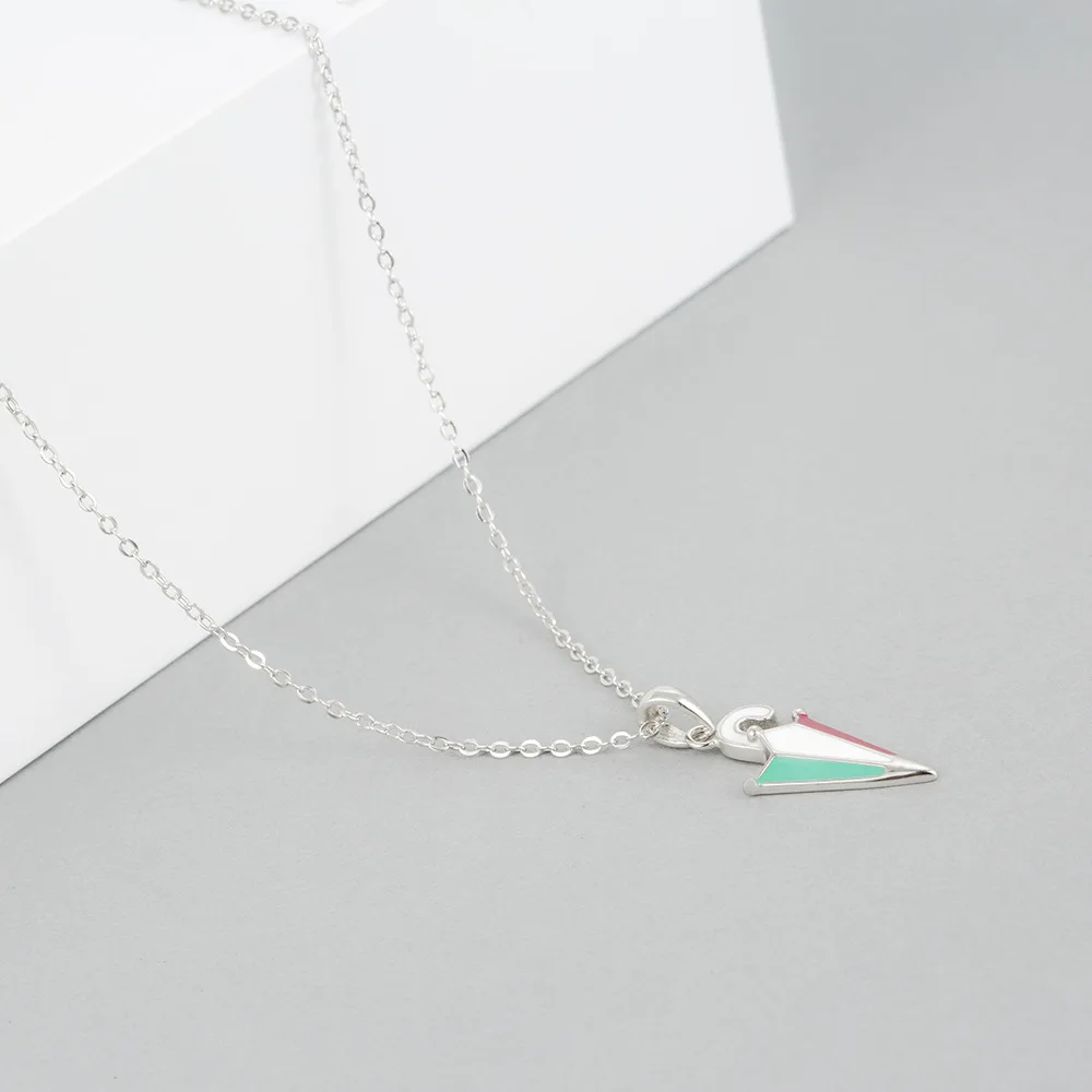 Зонтик падение глазури ожерелье женщины 100% 925 пробы серебро nacklace Ювелирное