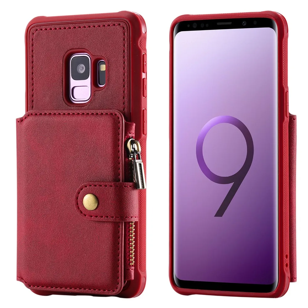 Haissky из искусственной кожи чехол для samsung S8 S9 Note 8 держатель для карт кошелек на молнии чехол для samsung S8 S9 Plus откидная крышка Coque Capa