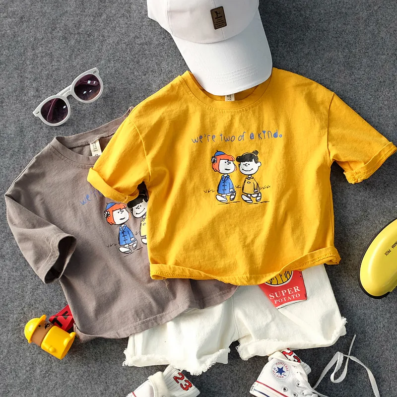 

only t shirt 1pc new 2019 summer boys cartoon short sleeve t shirt boys summer t shirt kids summer clothing