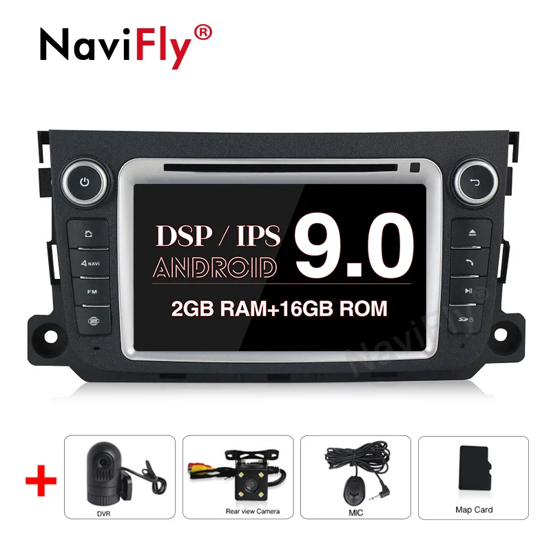 Android 9,0 ips DSP Автомобильный dvd Радио Аудио мультимедийный плеер для Mercedes/Benz Smart Fortwo 2011 2012 2013 gps навигация RDS - Цвет: Car dvd DVR Camera