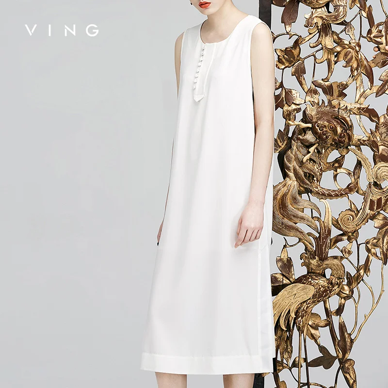 VING платья для женщин Лето 2017 г. Wommen лоскутное выдалбливают шифон тонкий платье|slim
