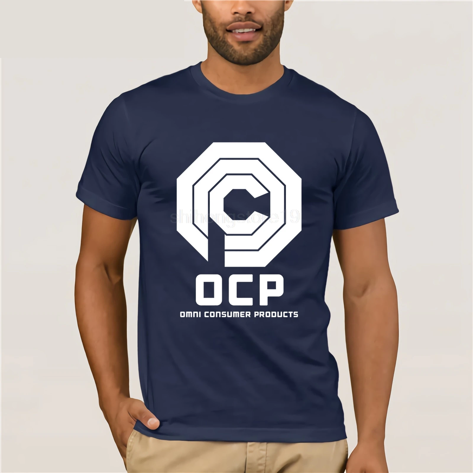 OCP Omnicorp Футболка 100% хлопок Robocop Вдохновленный Omni потребительские товары с принтом