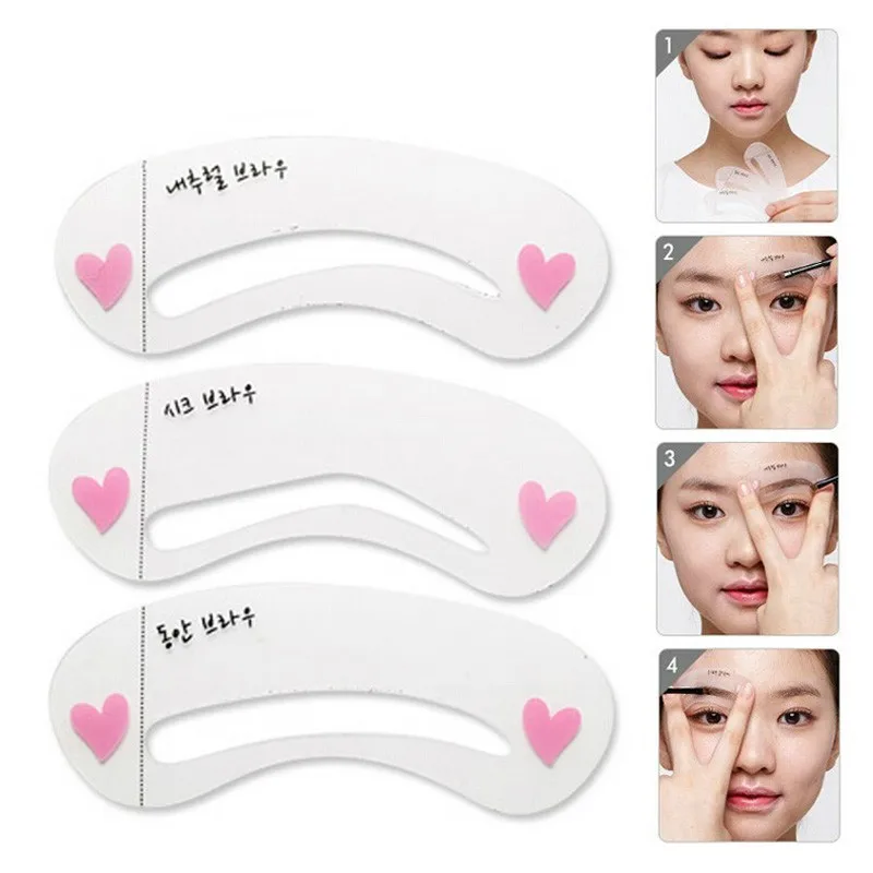 3 шт./лот трафареты для бровей с рисунком карандаш модель 4 шт. стильные |