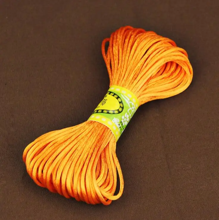 orange 2 мм Прорезыватель для зубов, шнур, 20 ярдов, атласный шнур, нейлоновая веревка, Детские Прорезыватели, аксессуары для прорезывания зубов, ювелирные изделия, игрушки - Цвет: orange