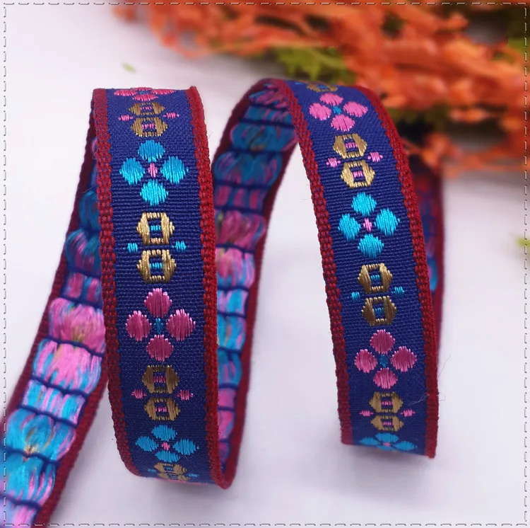 НОВЫЙ (1 м/лот) 10 мм печать цветок Grosgrain ленты рюкзак украшение пояса лента пошив