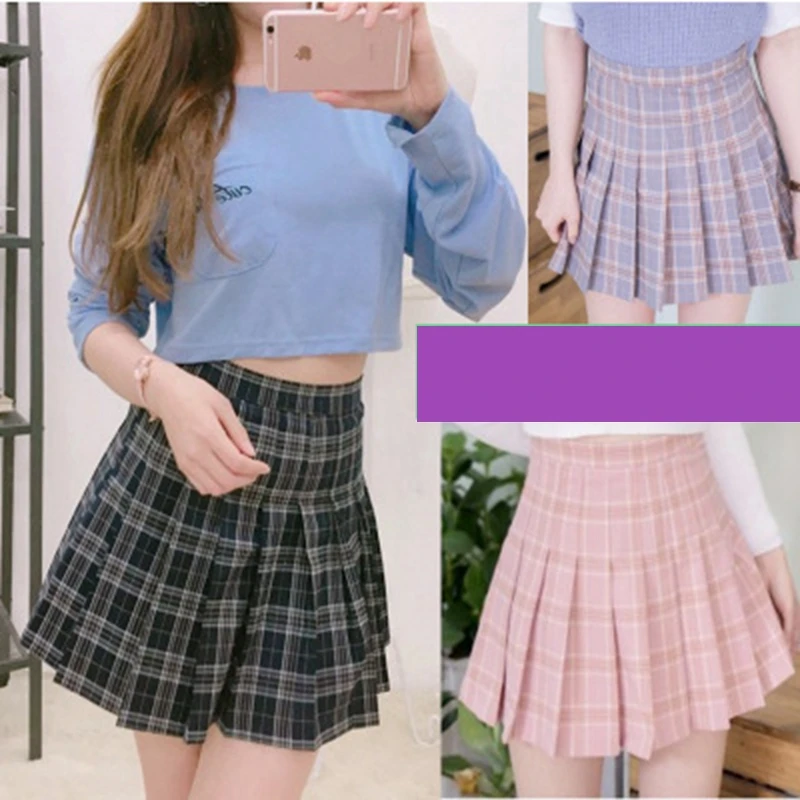 Горячая Распродажа винтажная пикантная женская юбка мини плиссированная