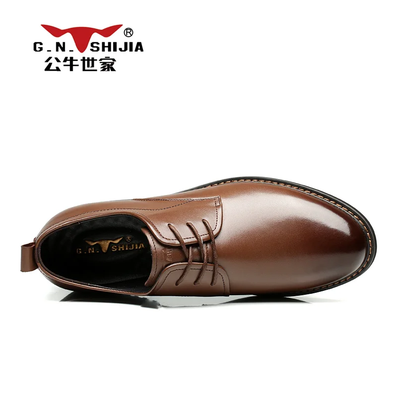 Г. Н.. ШИ ЦЗЯ Высокое Качество Браун Полное Зерно Кожа Верхних Резиновая Подошва