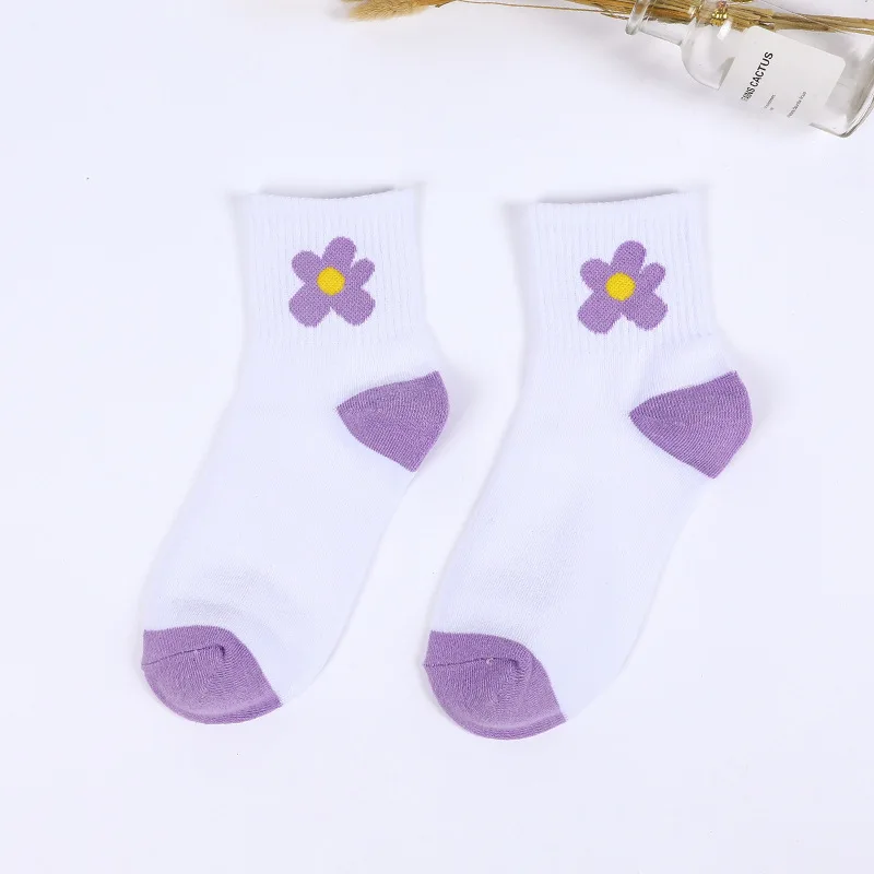 SP &amp CITY короткие смешные носки с цветочным рисунком хлопковые Женские однотонные
