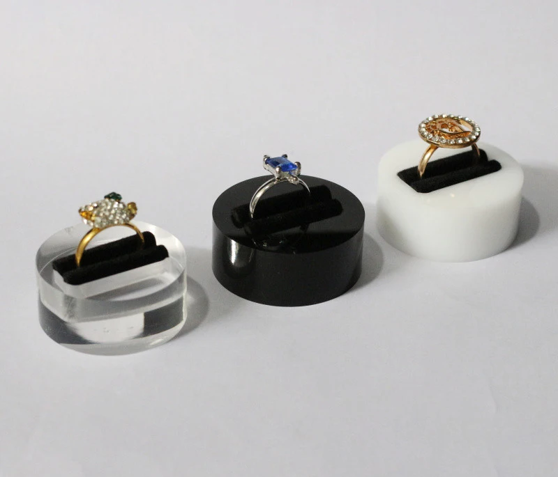 Customized Acrylic Round Ring Display Stand Ring Holder Ring Stand Jewelry Display Case Ring Organizer for Single Ring Display