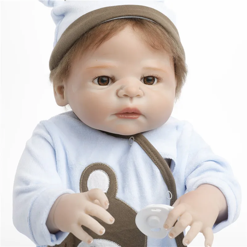 SanyDoll 22 дюйма 55 см силиконовые куклы для новорожденных реалистичные синяя