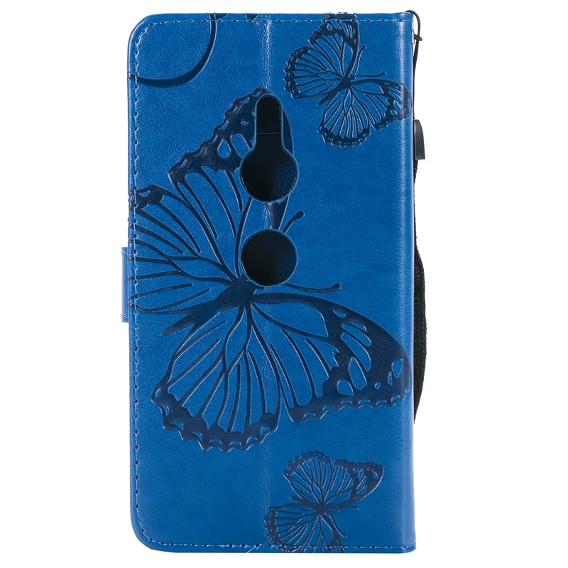 High Quality 3D Butterfly Flip Case For Sony Xperia XZ2 Compact PU Leather+Silicone Wallet Cover Phone | Мобильные телефоны и