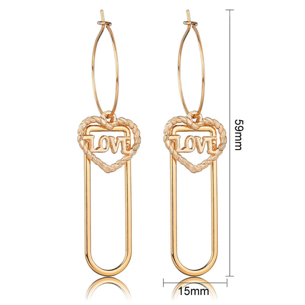 Fashion Hot Women Hollow Love Heart Pendant Dangle Long Hoop Earrings Jewelry Gift | Украшения и аксессуары