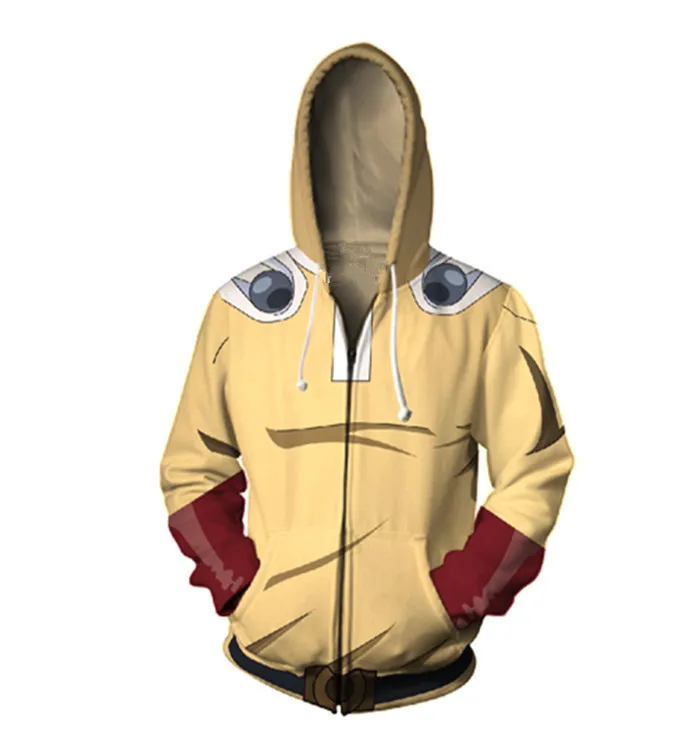 Аниме ONE PUNCH MAN кофты с капюшоном, посвященные Сайтаме костюмы для косплея 3D принт ONE PUNCH MAN толстовки Косплей человек с капюшоном Повседневная куртка