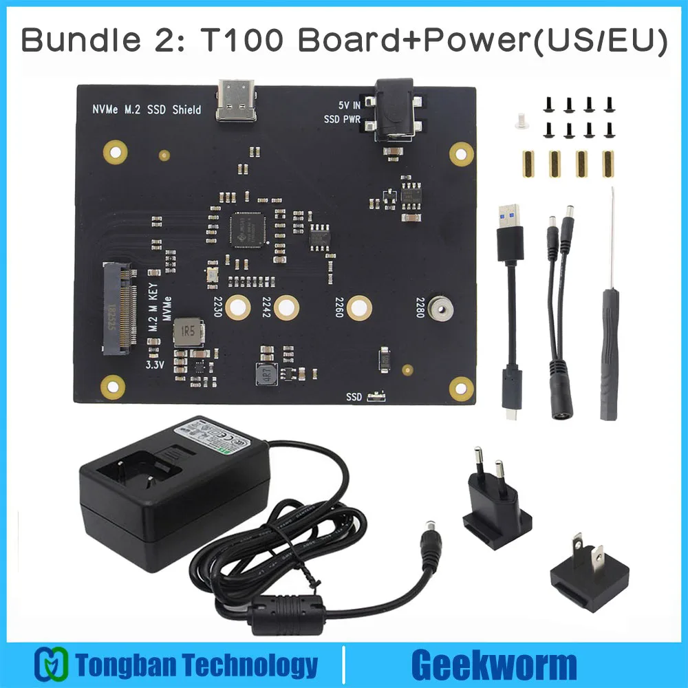 Комплект 2 NVIDIA Jetson Nano NVMe M.2 SSD Shield Storage Плата расширения T100 V1.1 для NVIDIA Jetson Nano Developer Kit - Комплект: Комплект 2
