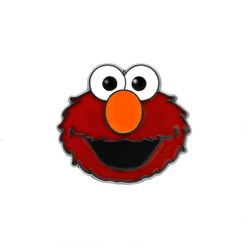 BR0024 halder Улица Сезам Элмо птица Печенья Монстр Оскар Grouch броши-Значки для лацкана одежда значок для рюкзака украшения из джинсы - Окраска металла: Elmo face