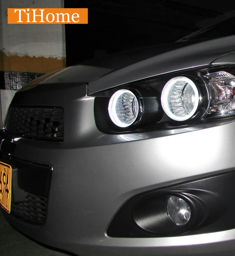 AVEO CCFL ангельские глазки комплект Белый Halo Кольца для Chevy Snoic AVEO T300 фары без проэктора