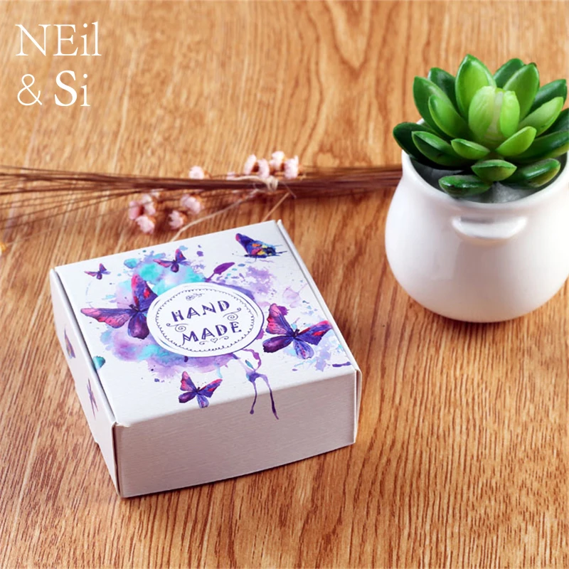 Подарочная бумажная коробка свадебные конфеты ручная работа мыло макароны