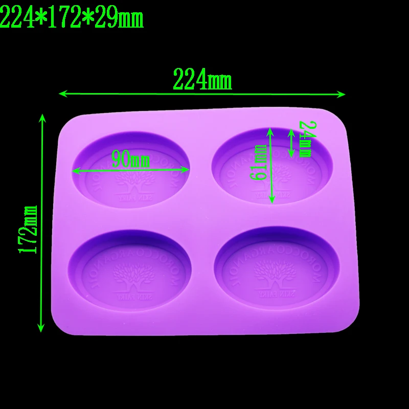 4 овальной полости мыло с изображением дерева силиконовая форма гипс Свеча