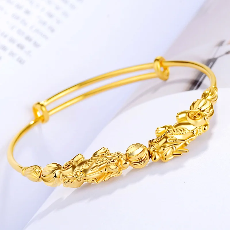 Новая мода золото Евро валюта перевод денег бусины push pull браслет женский медный