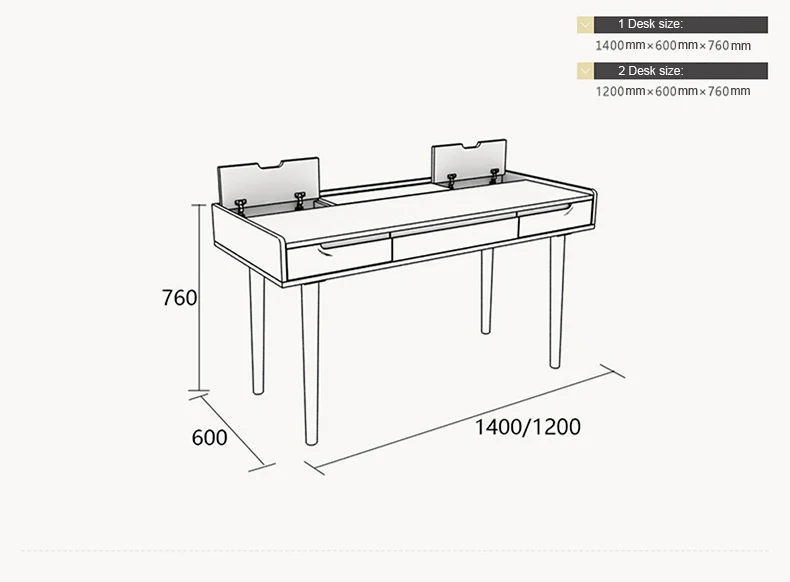 PC Desk office Computer Desk table with Multi-shelf bookcase Multifunction household Study desk fashion Laptop table furniture - Цвет: 1400