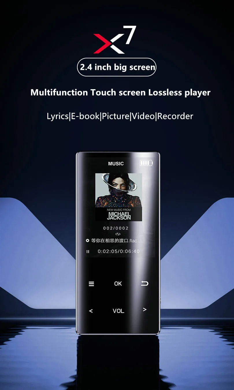 X7 lettore MP3 MP4 Автомобильный плеер с сенсорным экраном fm-радио музыкальный диктофон 5 в USB воспроизводитель мини спортивные плееры
