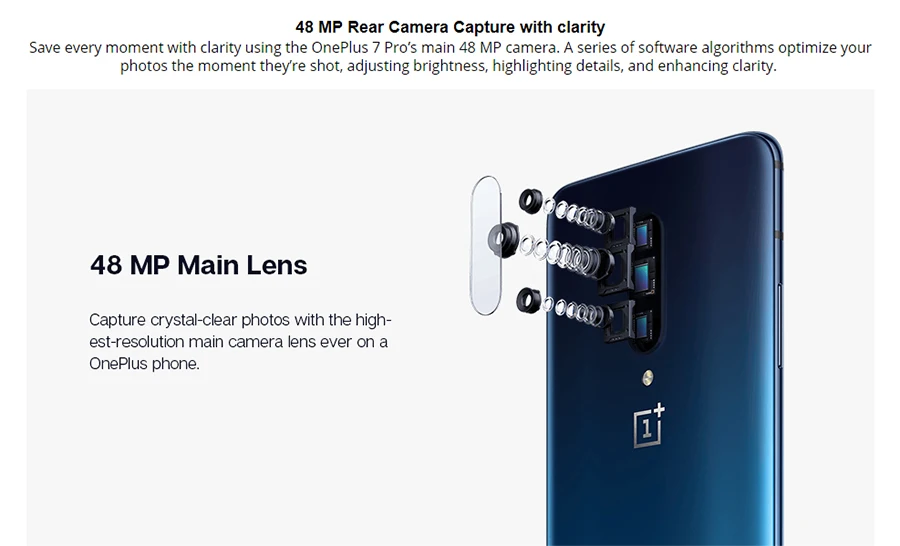 OnePlus 7 Pro 6GB 128GB 48MP камеры Snapdragon 855 6,67 ''жидкий AMOLED дисплей отпечатков пальцев UFS 3,0 NFC мобильный телефон