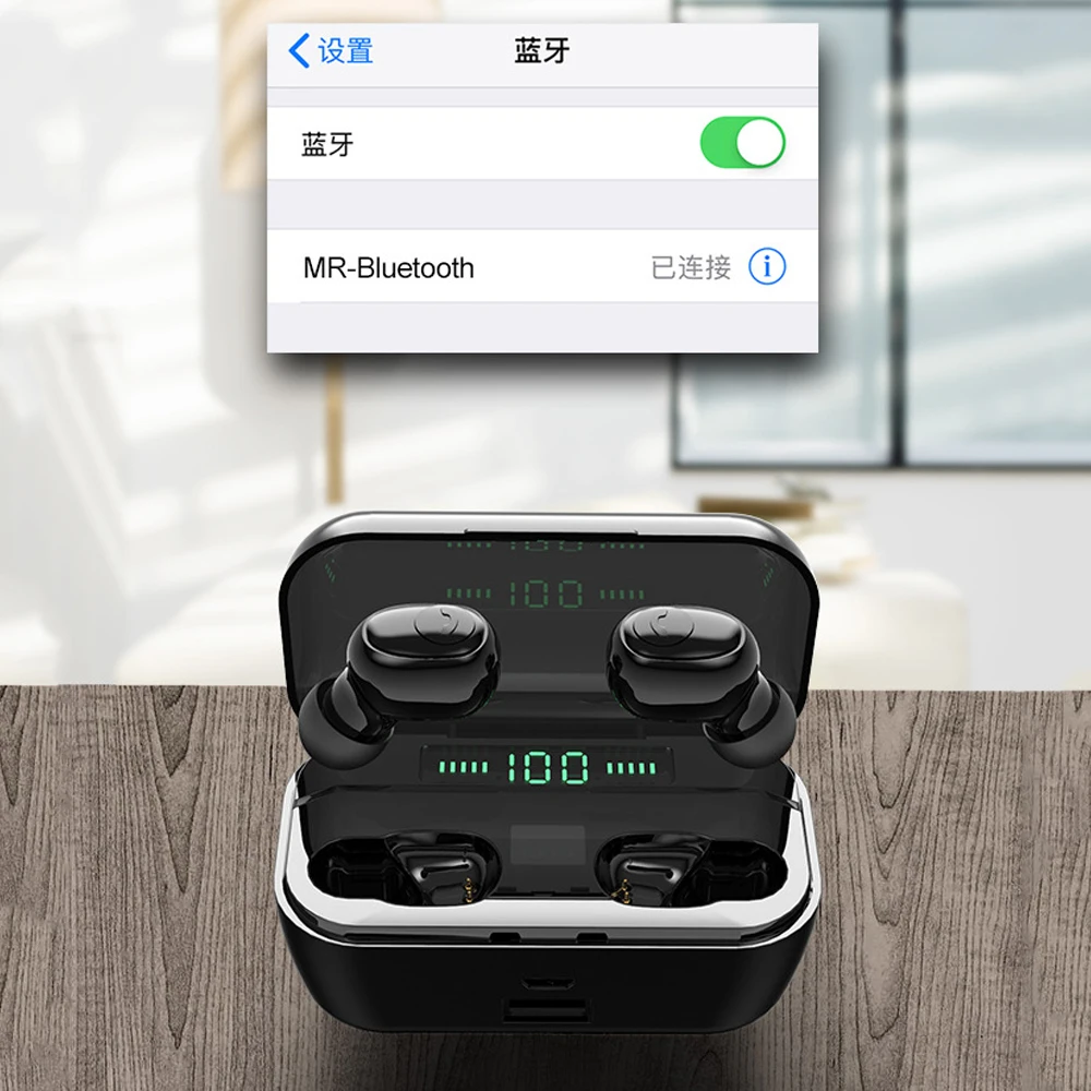 F9 Bluetooth 5,0 наушники TWS беспроводные настоящие гарнитуры Наушники с громкой связью спортивные басы IPX7 водонепроницаемые беспроводные наушники 3500 мАч