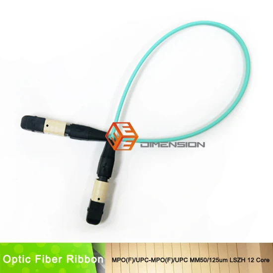 MPO (f)/UPC мм 50/125 LSZH OM3 ленточный кабель оптического волокна 12 core волоконно